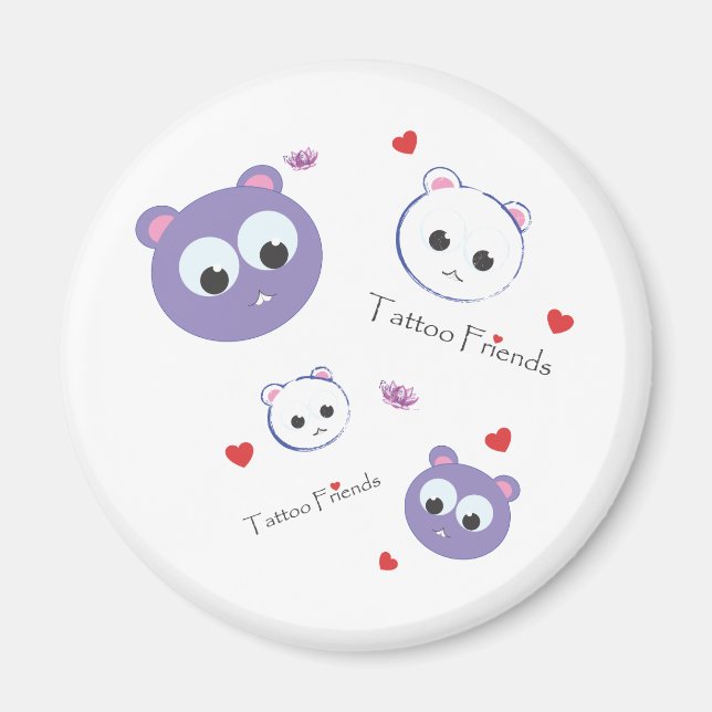 Imán Tattoo Friends púrpura (Frente)
