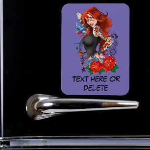 Imán Tattoos de la mujer de Redhead
