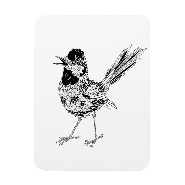 Imán Tatuaje de aves (Vertical)