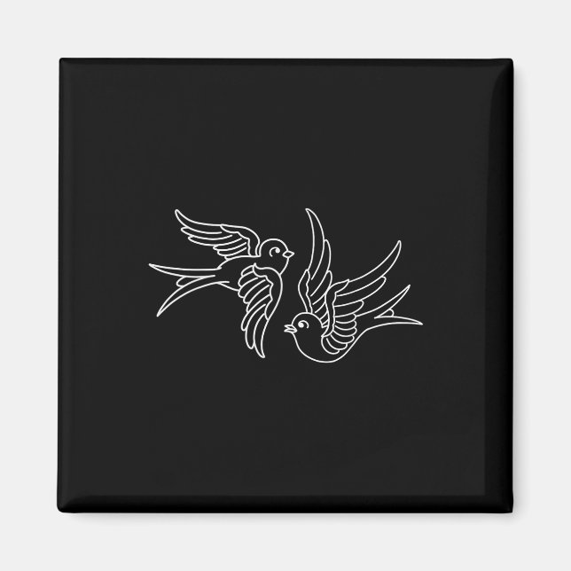 Imán Tatuaje de diseño tradicional de barbecho american (Frente)