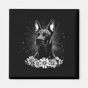 Imán Tatuaje de estilo retro Doberman Pinscher Dog Love