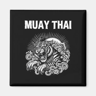 Imán Tatuaje de idioma Muay Thai Rugido de tigre Kickbo