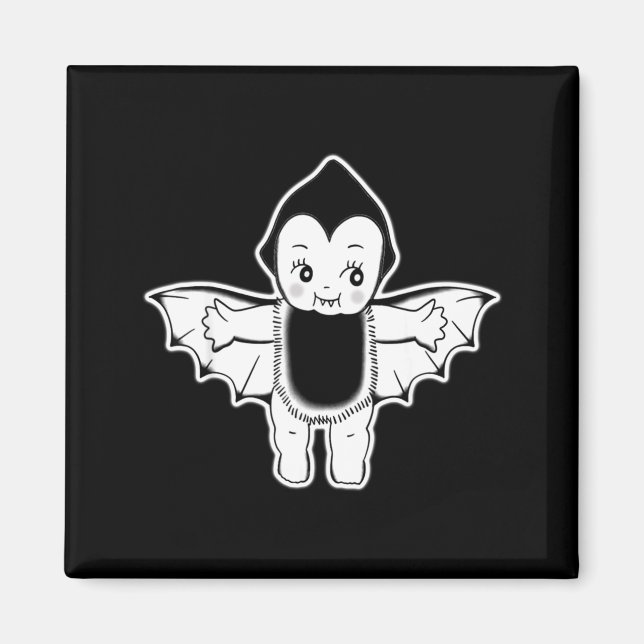Imán tatuaje de murciélago vampiro bebé Kewpie (Frente)