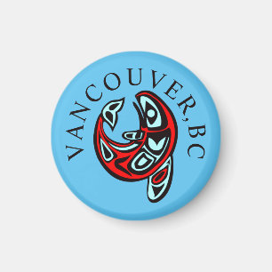 Imán Tatuaje de orca totémica Haida de Vancouver Arte d