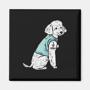 Imán Tatuaje de Poodle amo a mamá Dueño de perro de mas