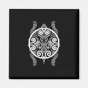 Imán Tatuaje de tortuga guerrera de Tiki