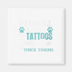 Imán Tatuajes divertidos para madres de pitbull mujer a