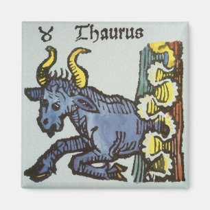 Imán Tauro el Toro, Señales Vintage del Zodiaco