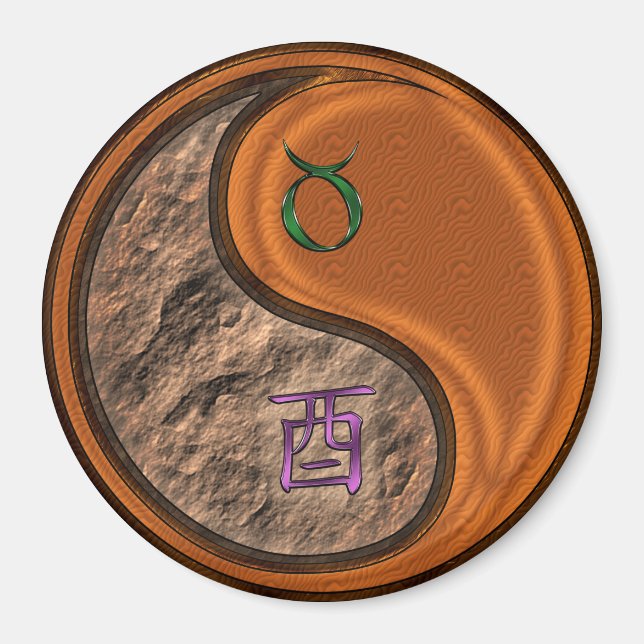 Imán Tauro & Gallo de Madera (Frente)