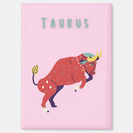Imán Tauro rosa, zodiaco, impresión de signo zodiacal