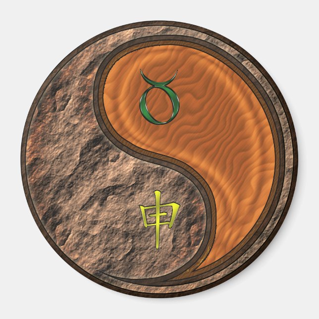 Imán Tauro y Mono de Madera (Frente)