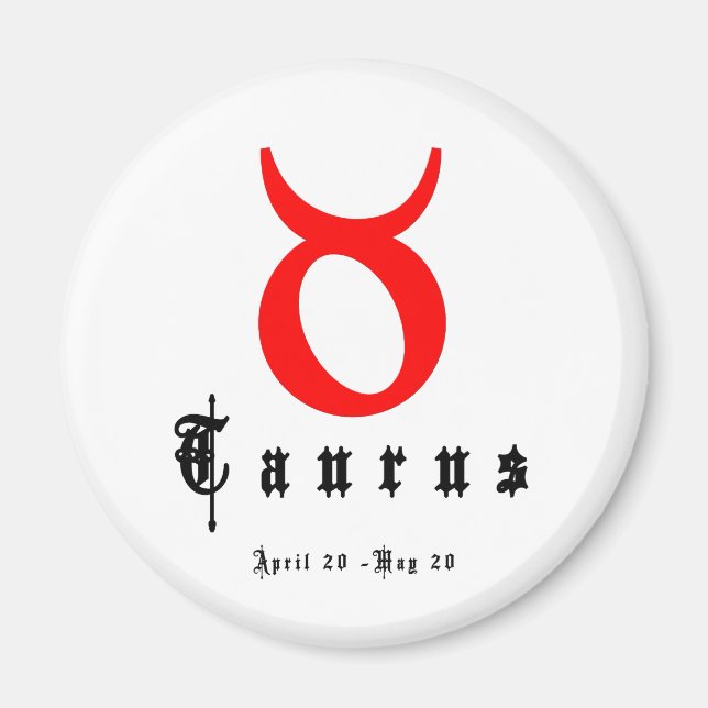 Imán TAURUS, 20 de abril a 20 de mayo (Frente)