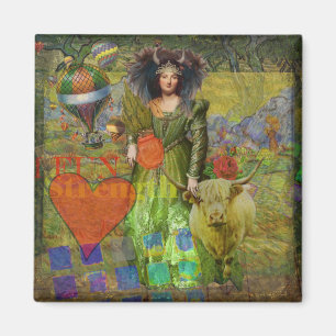 Imán Taurus clásico retrato de mujer gótica