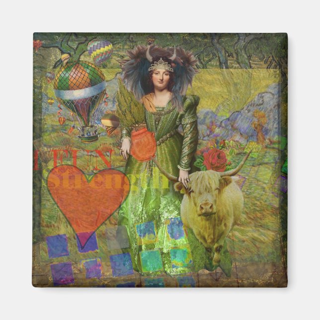 Imán Taurus clásico retrato de mujer gótica (Frente)