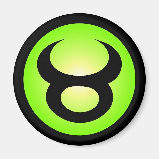 Imán Taurus Horoscope Rótulo Sunny Green (Frente)