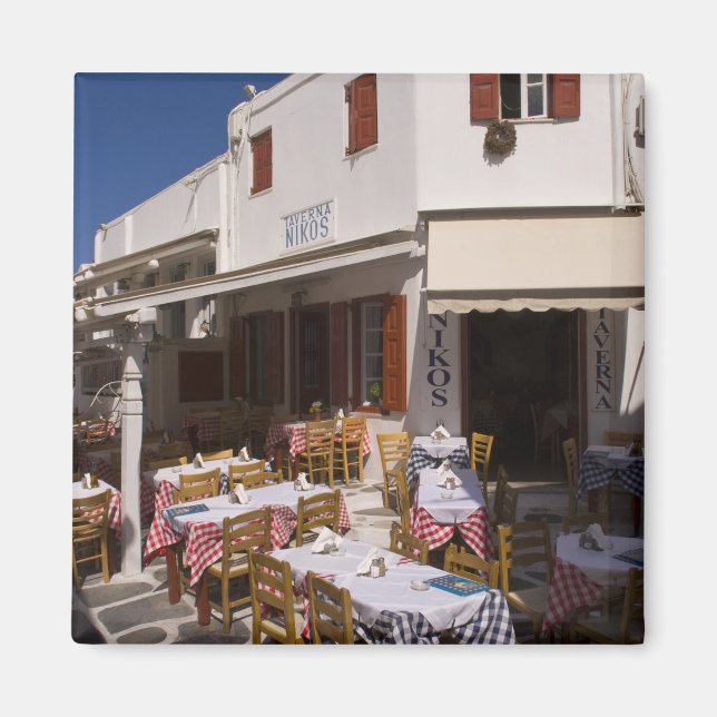 Imán Taverna Nikos, Mykonos, Islas Cícladas, Grecia (Frente)