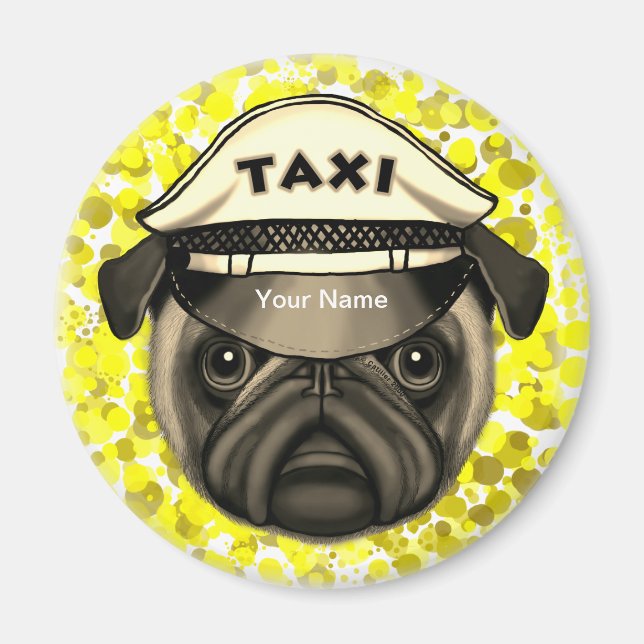 Imán Taxi Pug (Frente)