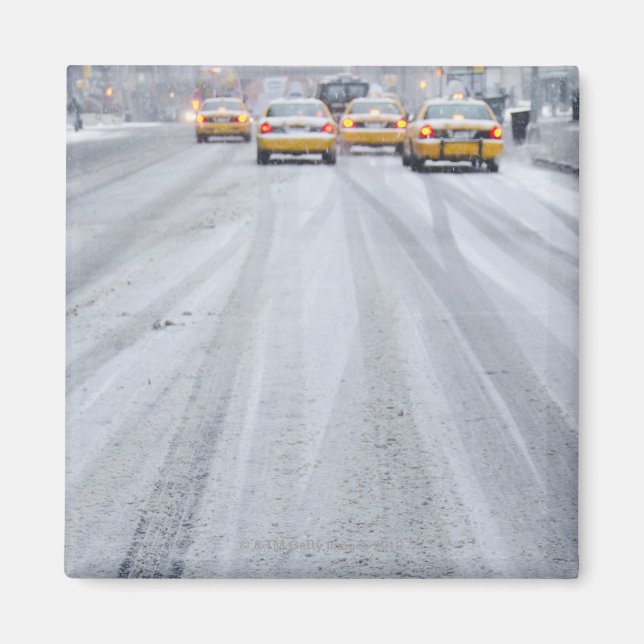 Imán Taxis amarillos en Blizzard (Frente)