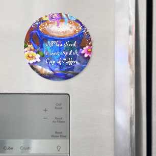 Imán Taza Caprichosa de Café Floral Personalizada