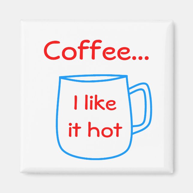 Imán taza de café azul para tu propio texto (Frente)