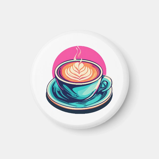 Imán taza de café capuchino (Frente)
