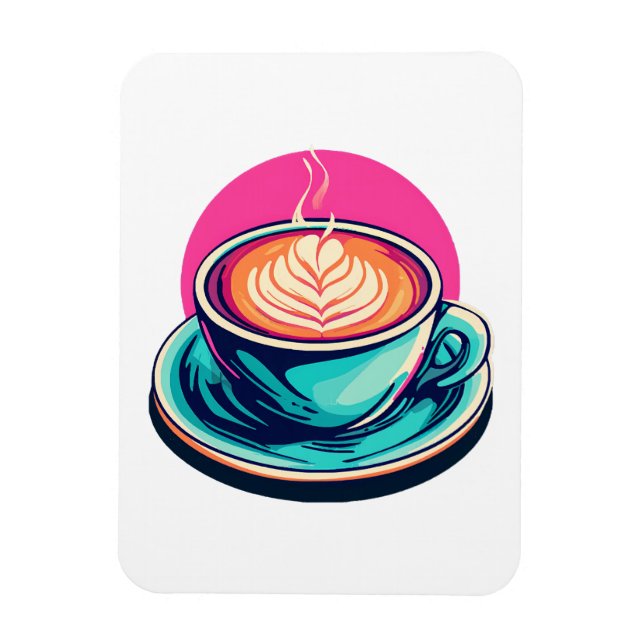 Imán taza de café capuchino (Vertical)