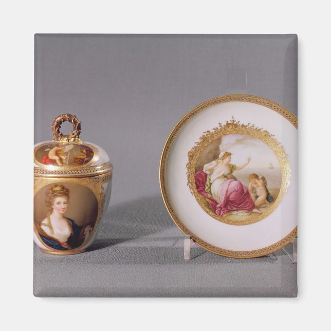 Imán Taza de carne, cubierta y platillo (Frente)