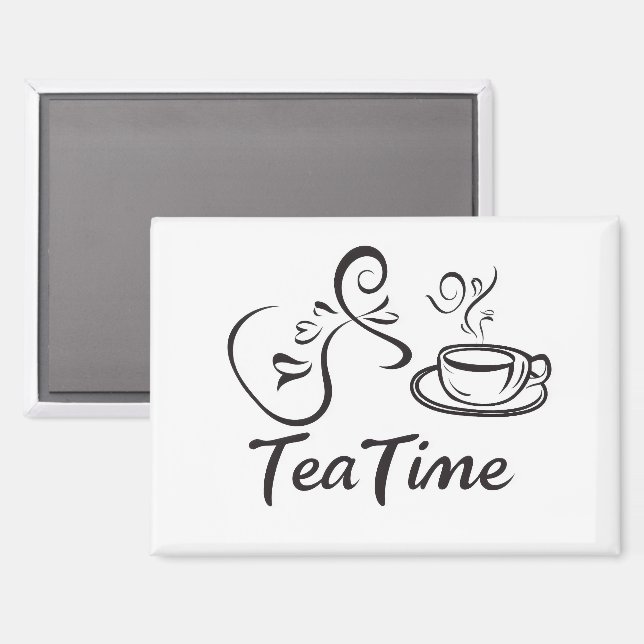 Imán Taza de Eslogan de Hora del Té (Anverso/Reverso)