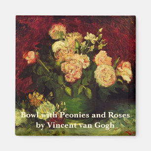 Imán Tazón con peonías y Rosas por Vincent van Gogh