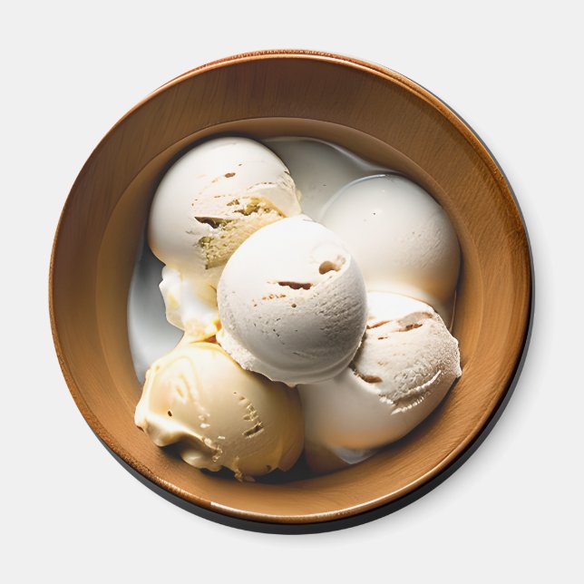 Imán Tazón de vainilla de crema de hielo (Frente)