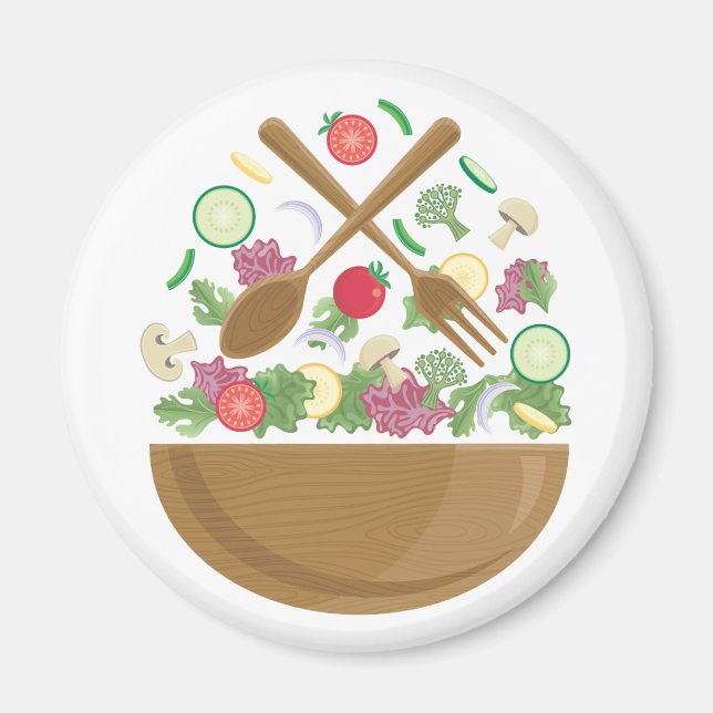 Imán Tazón de verduras retro (Frente)