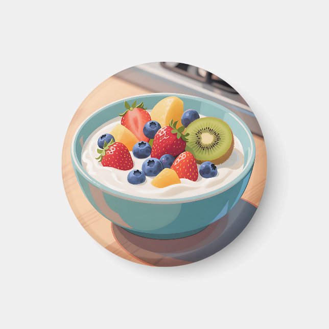 Imán Tazón de yogur de frutas frescas (Frente)