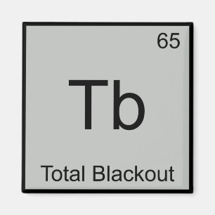 Imán Tb - Apagón Total Símbolo de Elemento Químico Dive