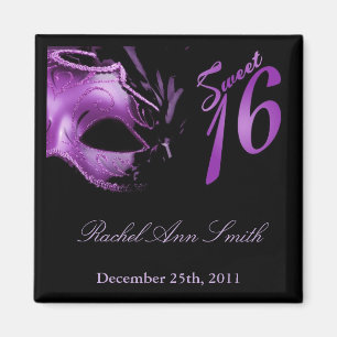 Imán {TBA} 2"x2" Sweet 16 Purple Lilac Favor Magnet