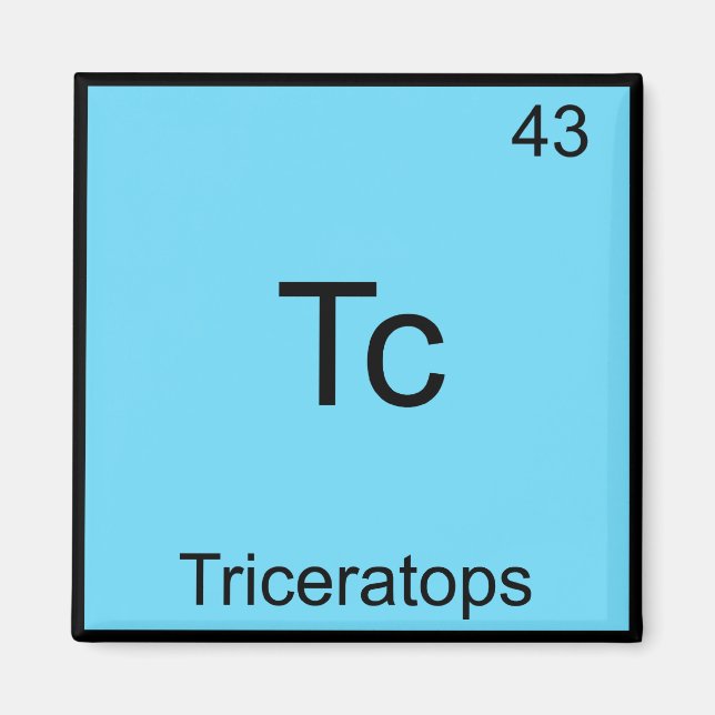Imán Tc - Triceratops Famoso Símbolo De Elemento Químic (Frente)