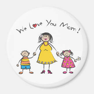 Imán Te amamos a tu madre, familia Personalizado, feliz
