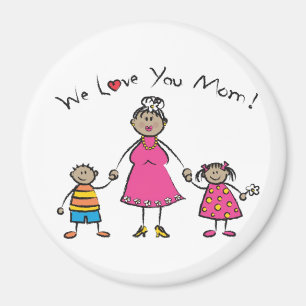 Imán Te amamos a tu madre, familia Personalizado, feliz