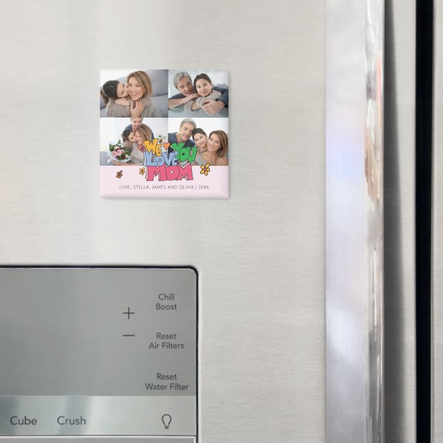 Imán Te Amamos Mamá 4 Fotos (In situ (nevera))