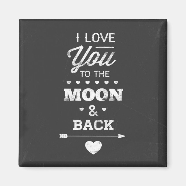 Imán Te Amo A La Luna Y A La Vuelta (Frente)