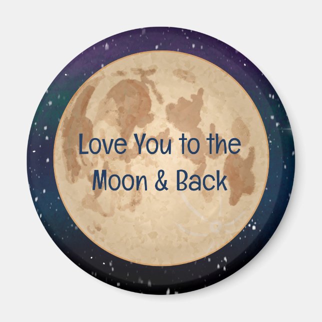 Imán Te amo a la luna y atrás (Frente)