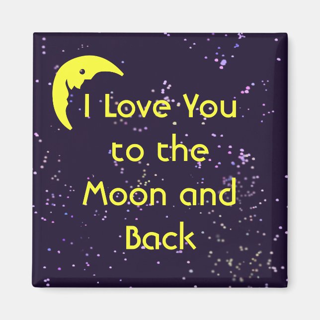 Imán Te amo a la luna y atrás (Frente)