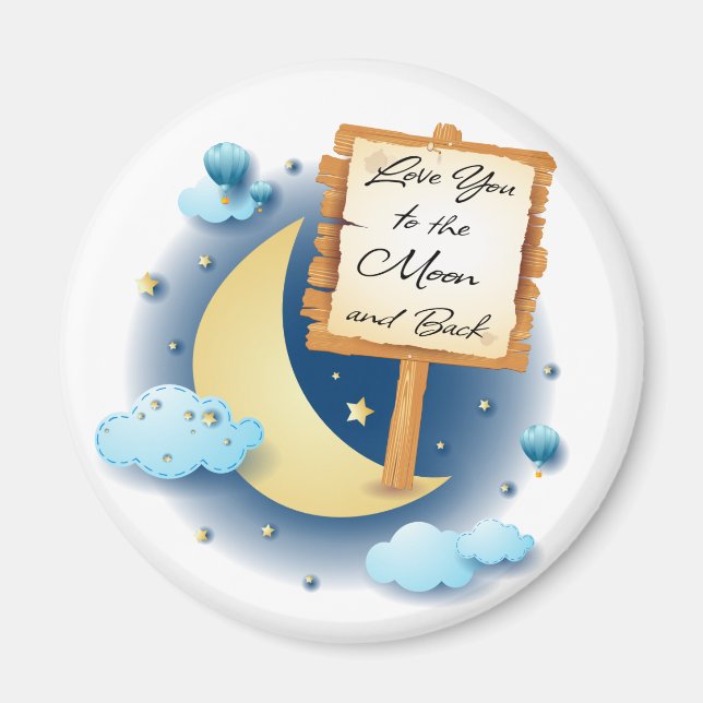 Imán Te amo a la luna y atrás (Frente)