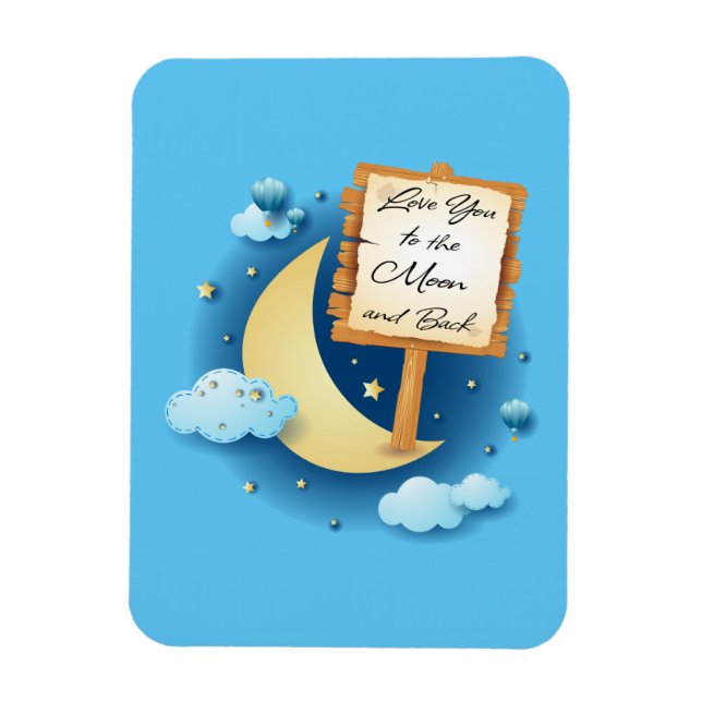 Imán Te amo a la luna y atrás  (Vertical)