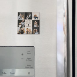 Imán Te amo abuelo con corazón y fotos -