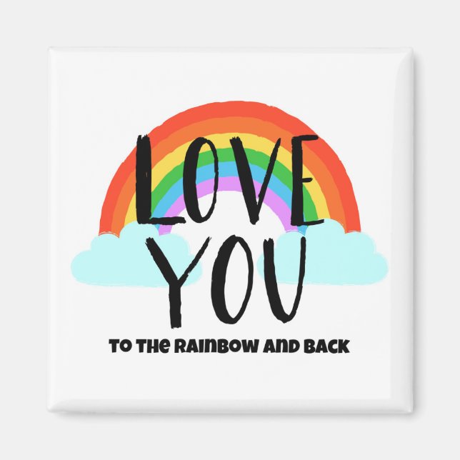 Imán Te amo al arcoiris y a la espalda (Frente)