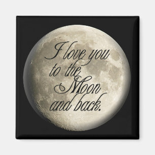 Imán Te amo al lunar realista de la luna y de la parte