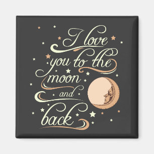 Imán Te amo al negro de la luna y de la parte posterior