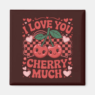 Imán Te Amo Cereza Mucho Groovy Cute Fruit Valentín