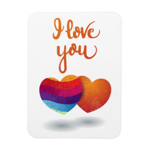 Imán Te amo con un par de corazones