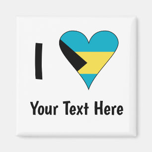Imán Te Amo (Corazón con Bandera de Bahamas) Personaliz